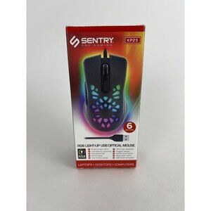 Sentry RGB Mouse KP25 Light Up 6 Button Scroll Wheel Wired New Sealed